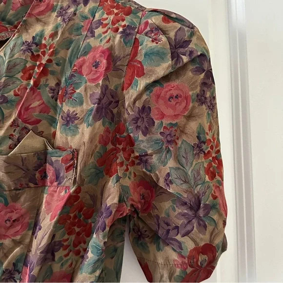 Vintage 70s Dawn Joy Brown Floral Button Up Dress Women’s Size Small Retro - Picture 5 of 16